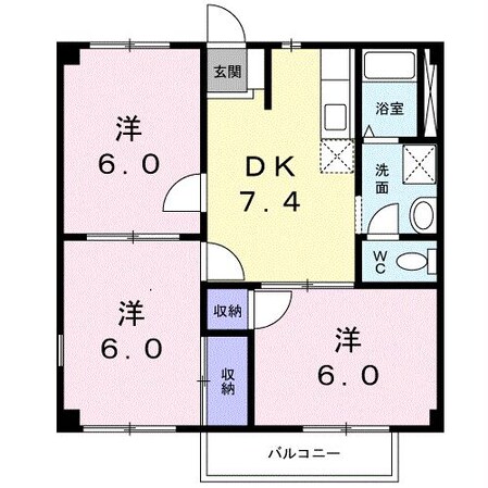 ニューシティ塩田町　Ｂの物件間取画像